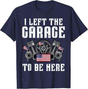 4th July Mechanic Left The Garage Patriot Dad Men Boys Kids T-Shirt - T-Shirt | Navy
