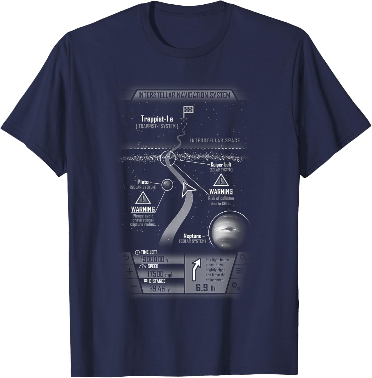 Interstellar Journey to Trappist T-Shirt - T-Shirt | Navy
