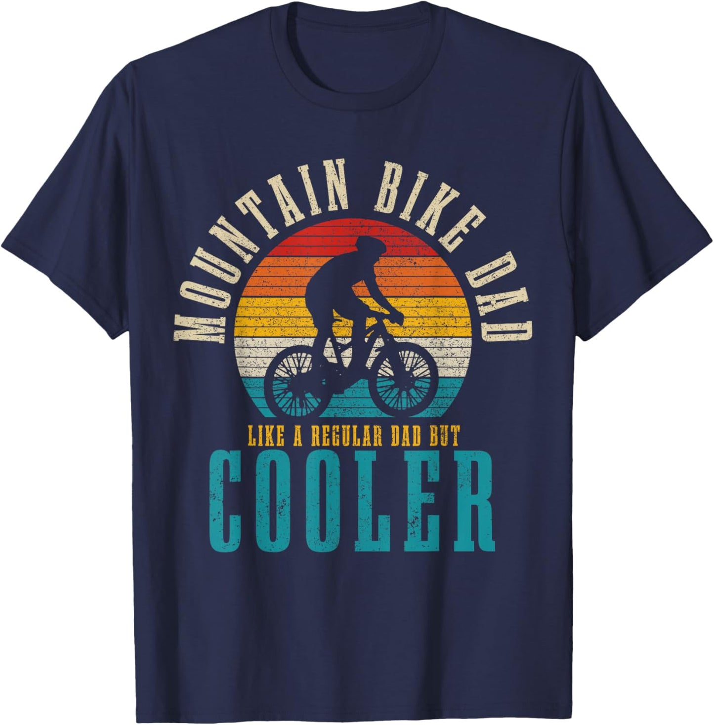 Mountain Bike Dad Funny Vintage MTB Downhill Bike T-Shirt - T-Shirt | Navy