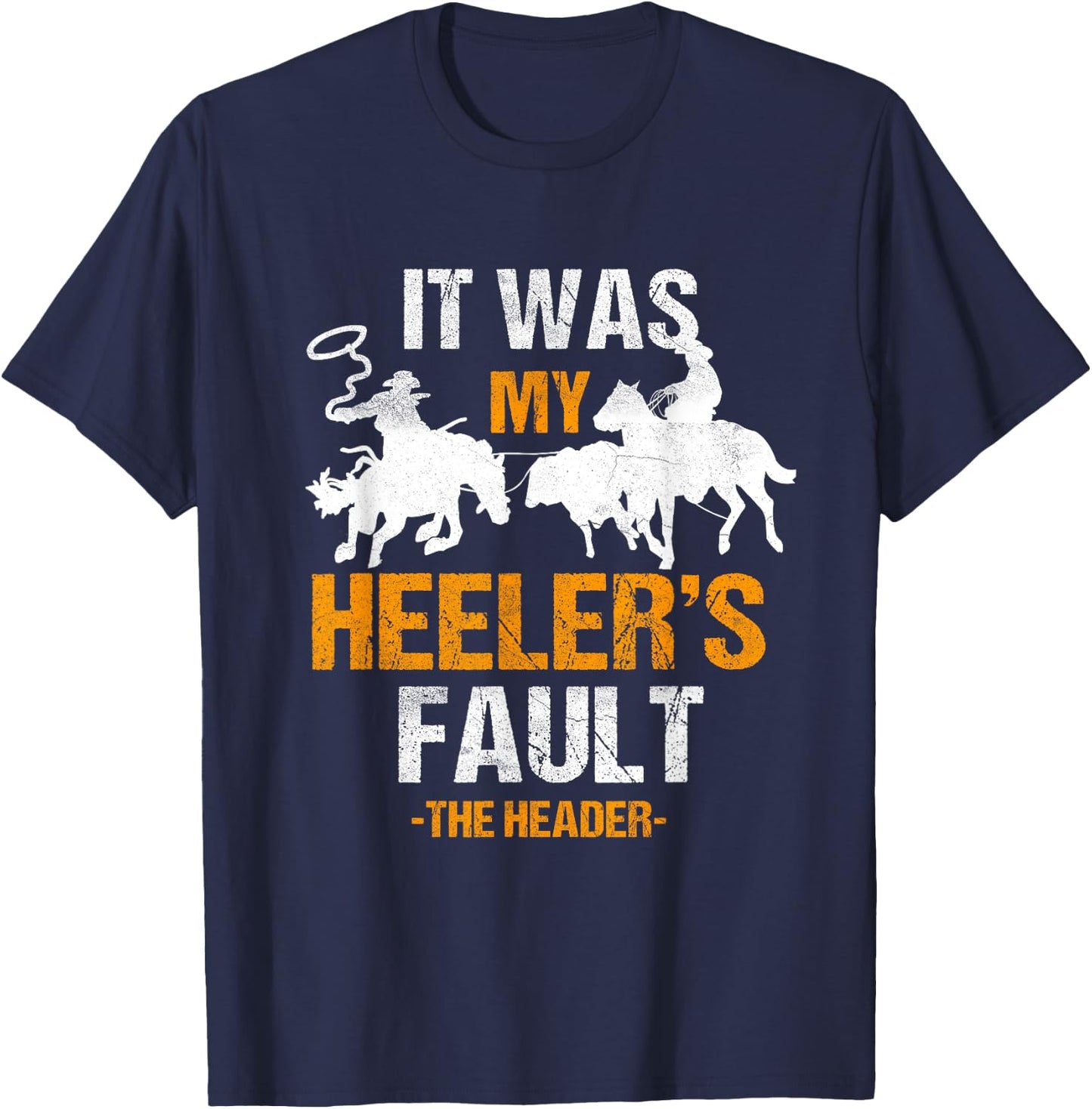 Team Roping Funny Rodeo Cowboy Cowgirl Horse Riding Roper T-Shirt - T-Shirt | Navy