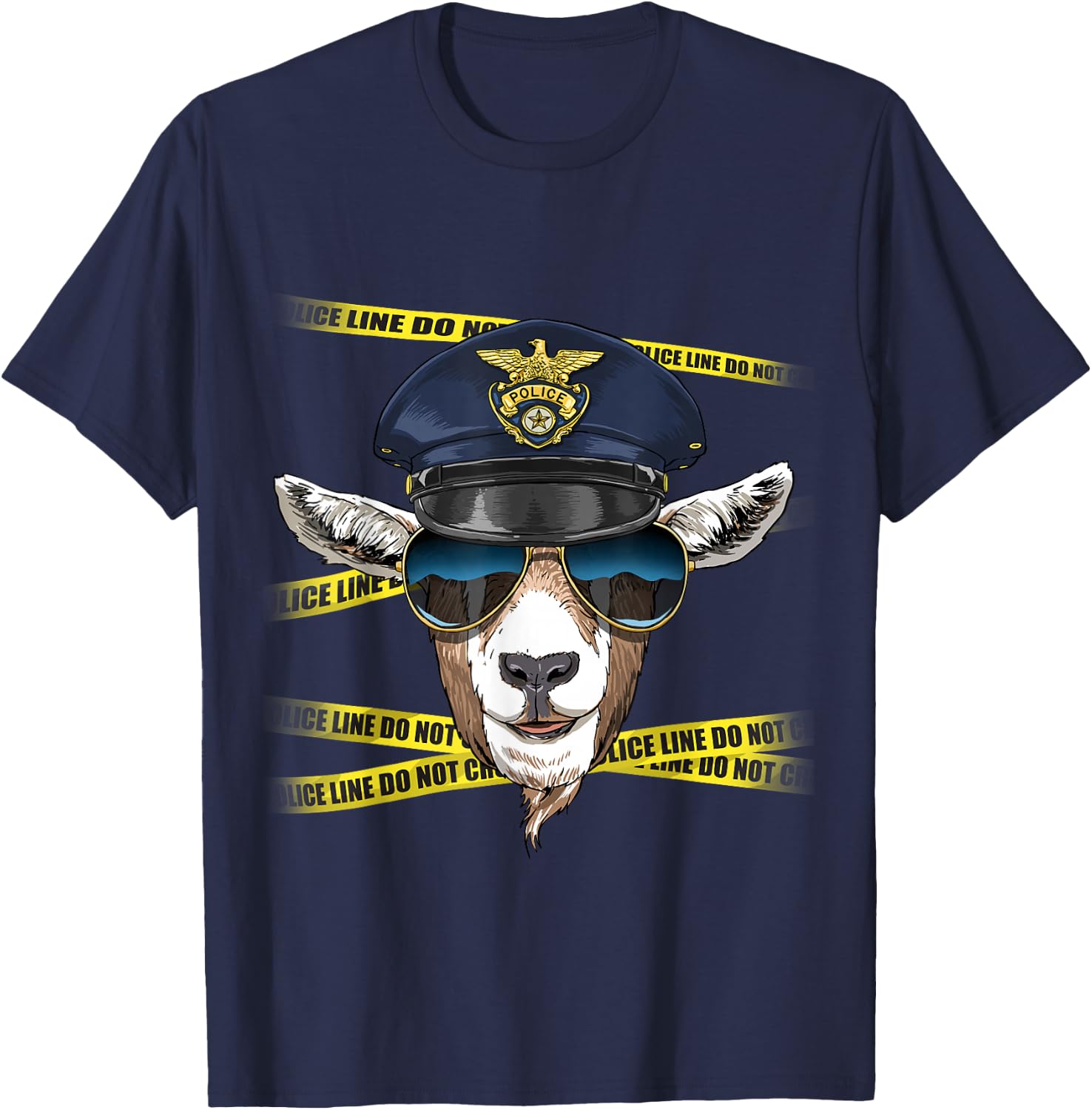 Goat Police Farmer Goat Farm Animal Lover T-Shirt - T-Shirt | Navy