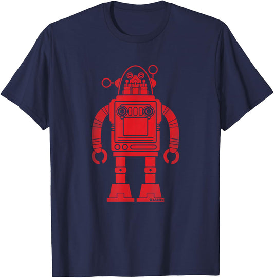Retro Robot Nerd Vintage Sci-fi T-Shirt - T-Shirt | Navy