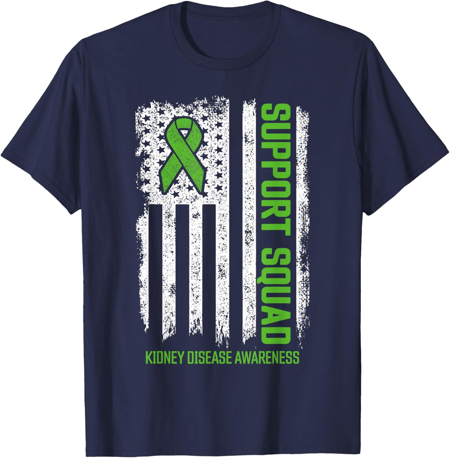 Kidney Disease Shirts Support Squad Kidney Disease Awareness T-Shirt - T-Shirt | Navy