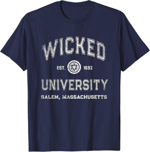 Funny Witches UNIVERSITY Salem Massachusetts Witch Wicca Gag T-Shirt - T-Shirt | Navy