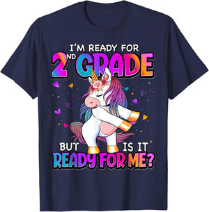 I'm Ready For 2nd Grade Shirt Back To School 2nd Grade Girls T-Shirt - T-Shirt | Navy