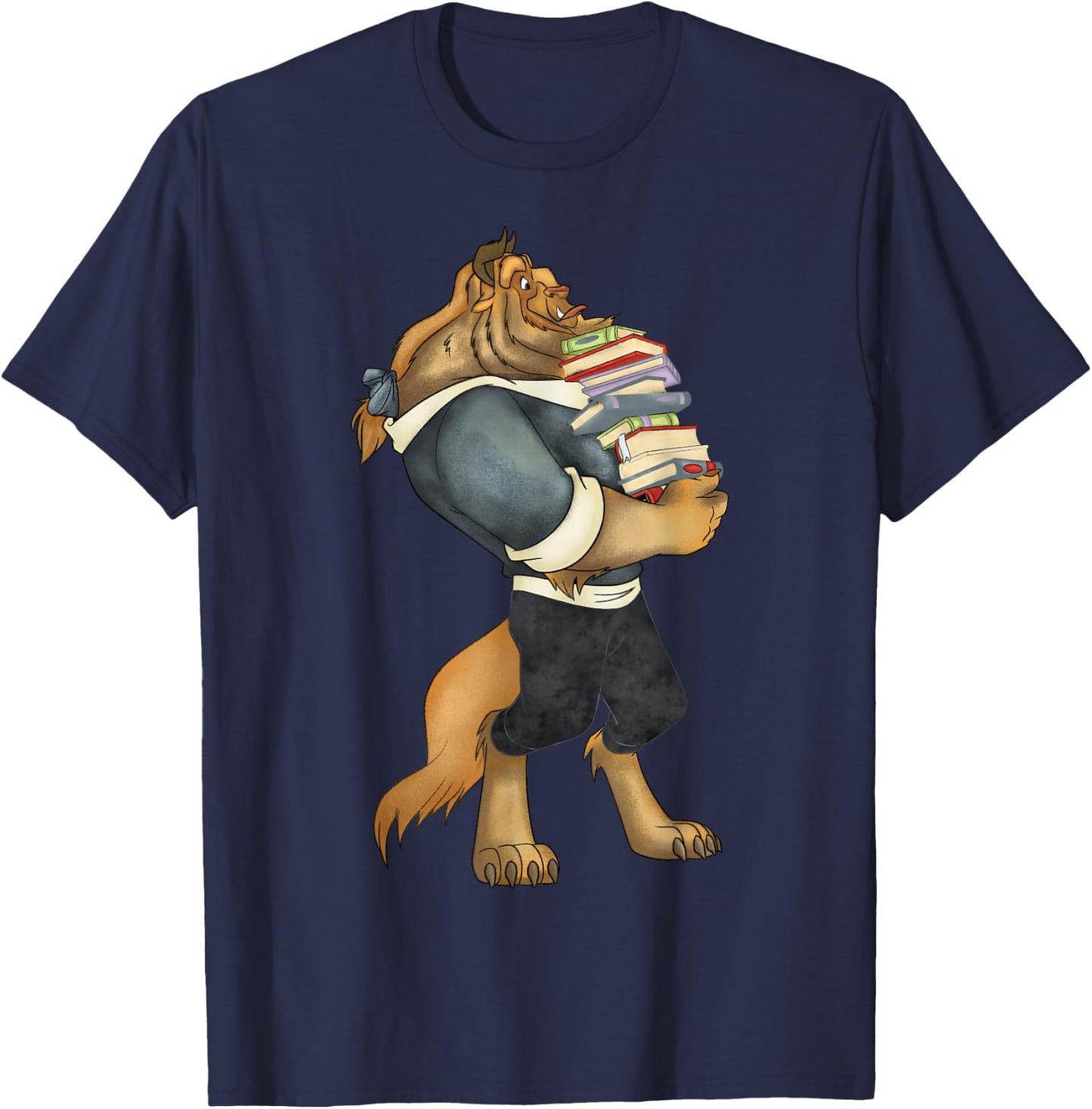 Disney Beauty and The Beast Book Worm Beast T-Shirt - T-Shirt | Navy