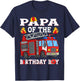 Papa of The Birthday Boy Fire Truck Firefighter T-Shirt - T-Shirt | Navy