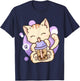 Cat Boba Tea Bubble Tea Anime Kawaii Neko T-Shirt - T-Shirt | Navy
