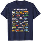 Alphabet Transport Learning ABC Car Bus Truck Educational T-Shirt - T-Shirt | Navy