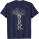 DNA Tree Life Genetics Biologist Science Earth Day T-Shirt - T-Shirt | Navy