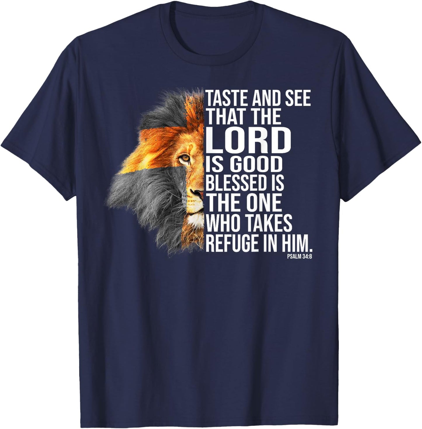 Faith in God - Psalm Christian Bible T-Shirt - T-Shirt | Navy