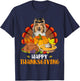 Thanksgiving Turkey Sheltie Dog Eating Dinner Family Lover T-Shirt - T-Shirt | Navy