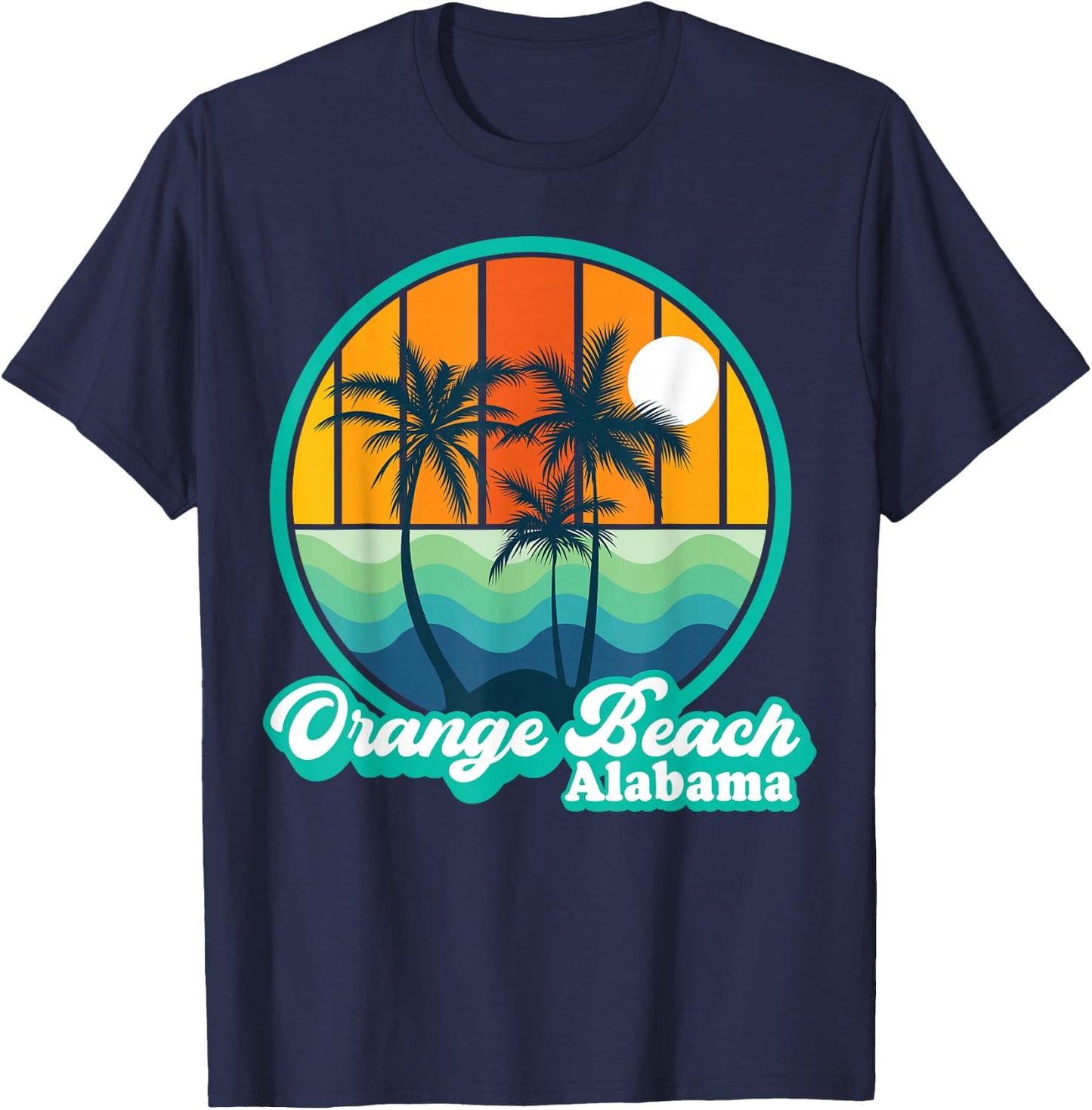 Vintage Orange Beach Alabama Summer Vacation Beach Souvenirs T-Shirt - T-Shirt | Navy