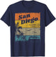 San Diego Vintage California Beach Surfing Retro San Diego T-Shirt - T-Shirt | Navy