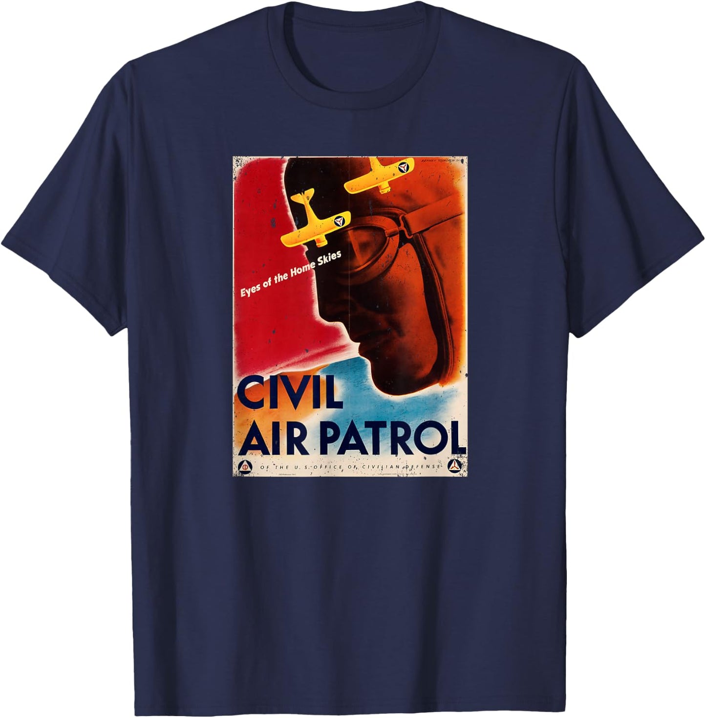 Civil Air Patrol USAF volunteers WW2 poster retro T-Shirt - T-Shirt | Navy