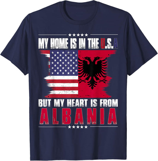 American Grown Patriot Albanian American from Albania T-Shirt - T-Shirt | Navy