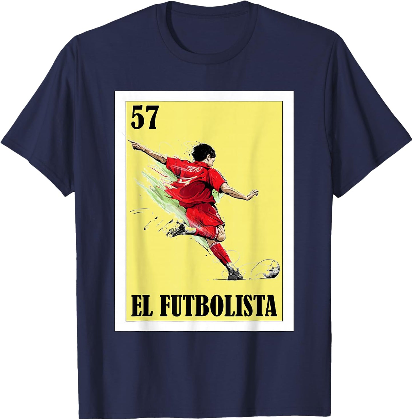 Funny Mexican Soccer Design - El Futbolista T-Shirt - T-Shirt | Navy