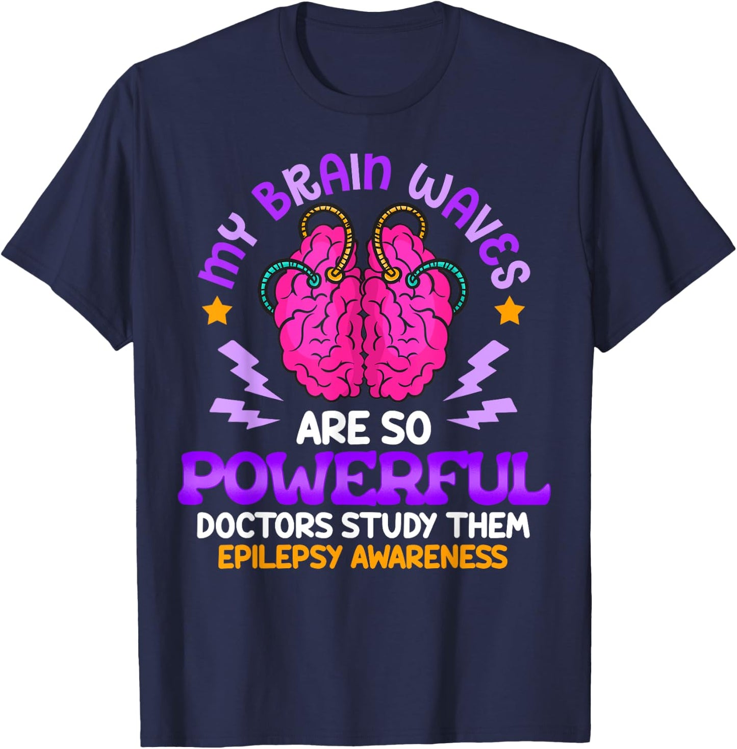 Purple Ribbon Epilepsy Awareness Epilepsy Survivor T-Shirt - T-Shirt | Navy