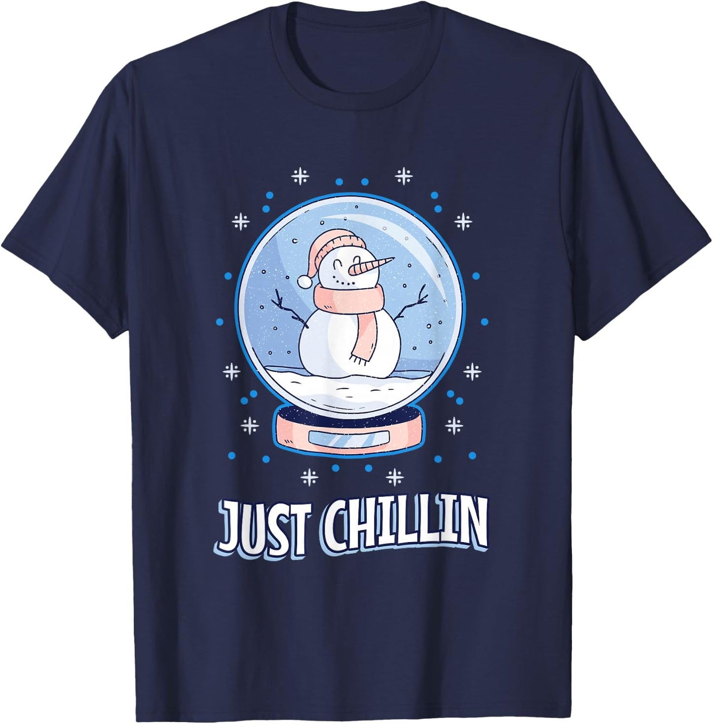 Snowflakes Christmas holiday slush snow snowman T-Shirt - T-Shirt | Navy