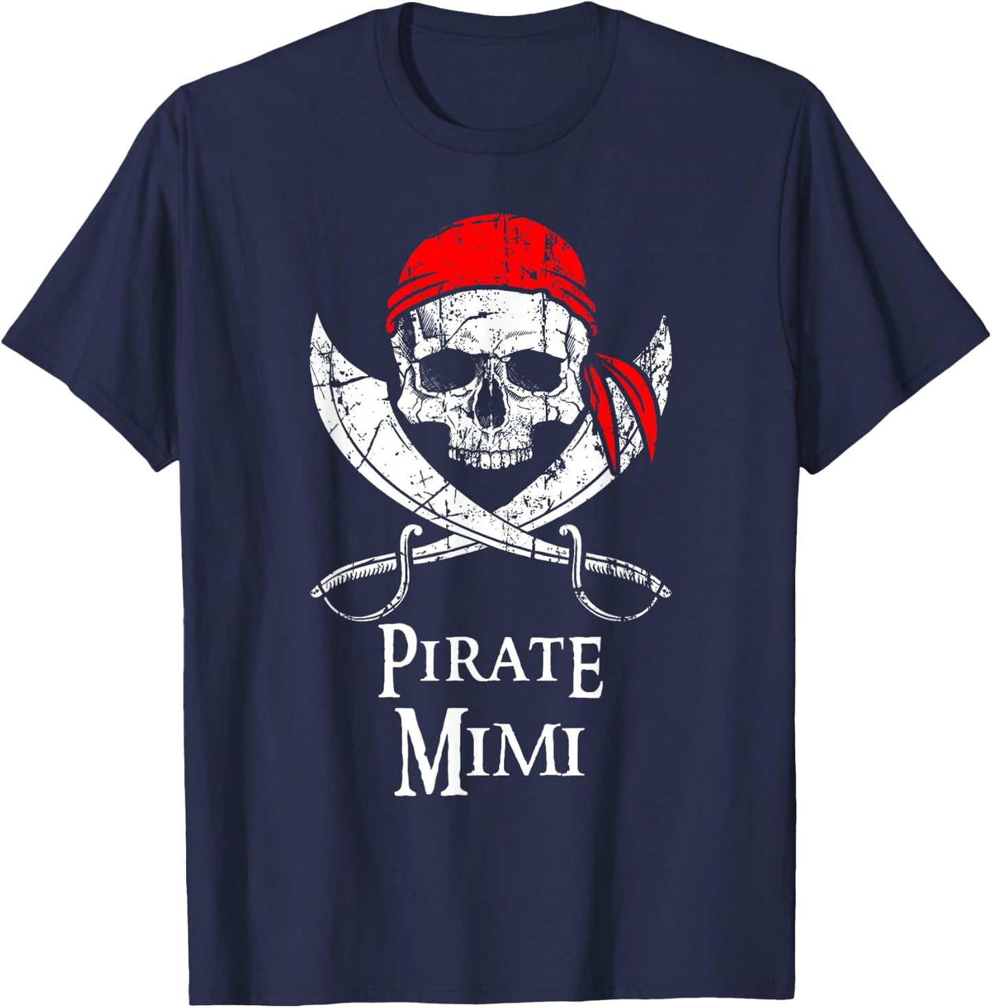 Pirate Mimi Skull And Crossbones Flag T-Shirt - T-Shirt | Navy