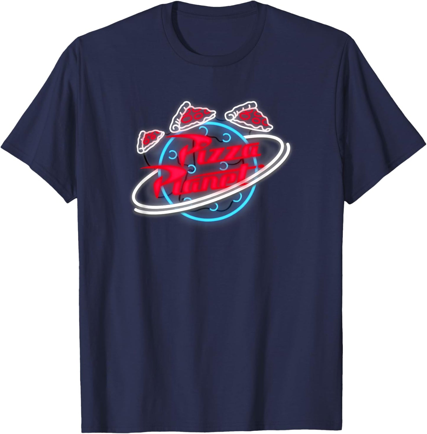 Disney Toy Story Pizza Planet Neon Sign Logo T-Shirt - T-Shirt | Navy