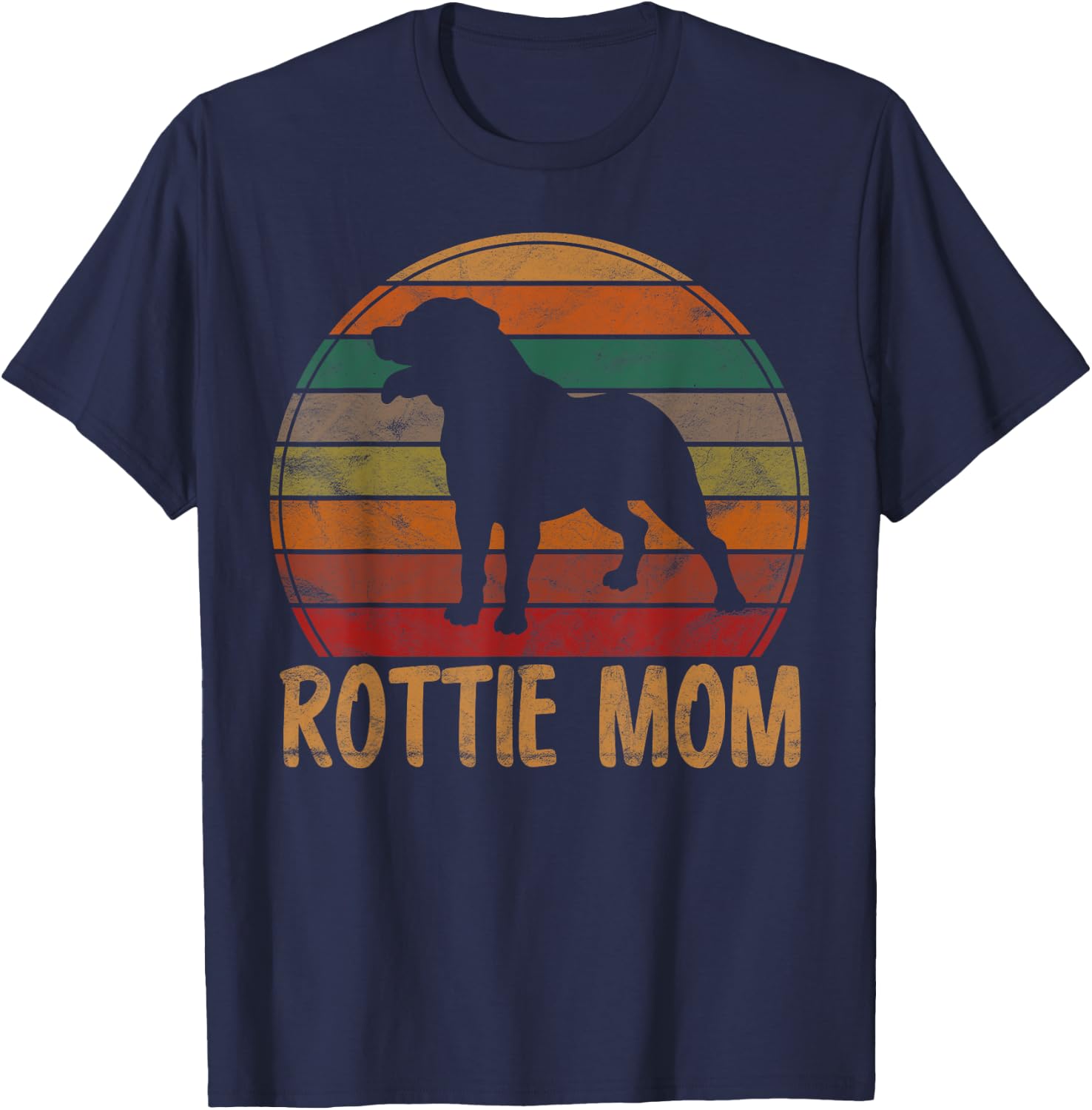 Retro Rottweiler Mom Gift Rott Dog Mother Pet Rottie Mama T-Shirt - T-Shirt | Navy