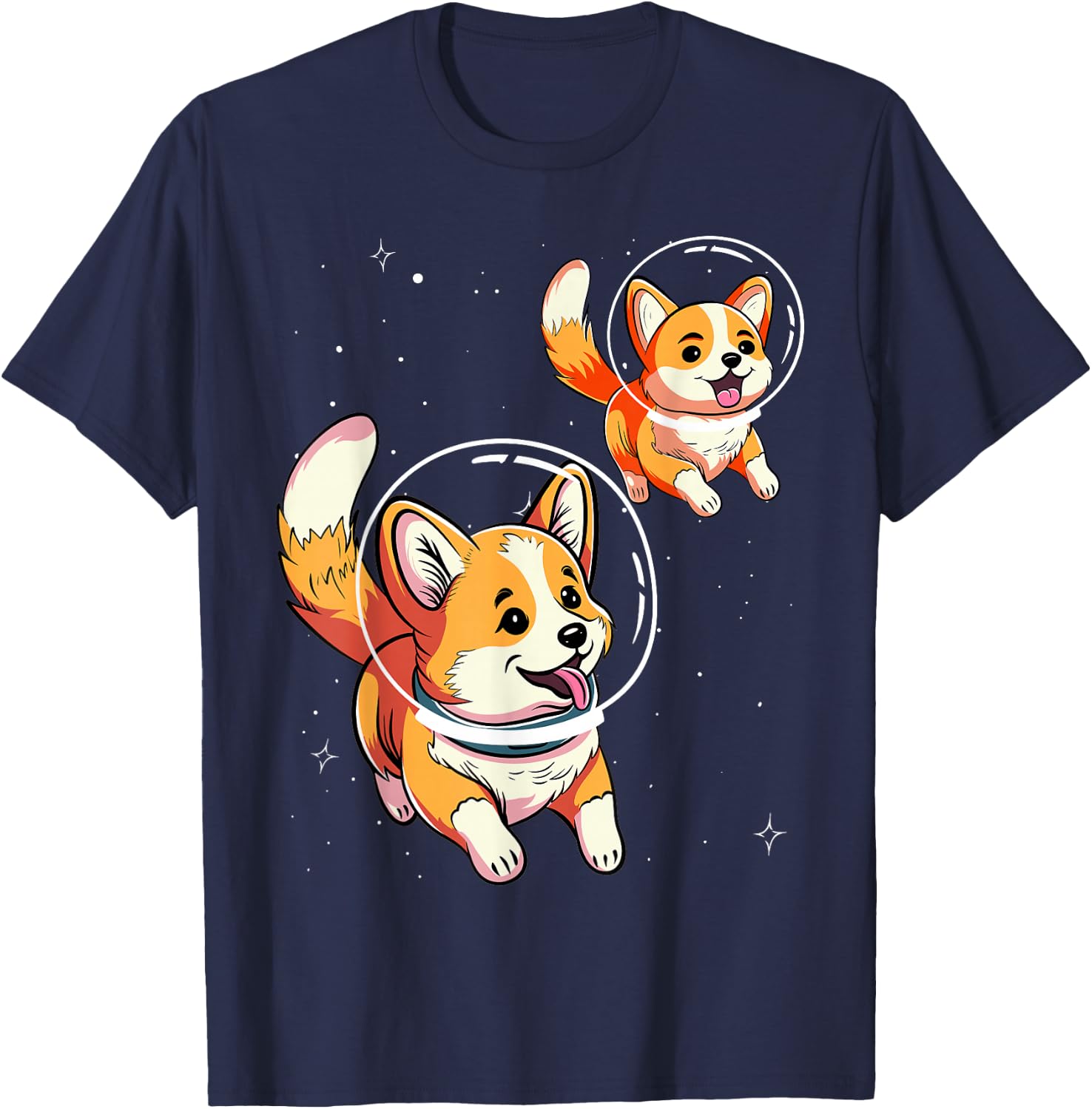 Astronaut Dog Space Galaxy Funny, Cute Design T-Shirt - T-Shirt | Navy