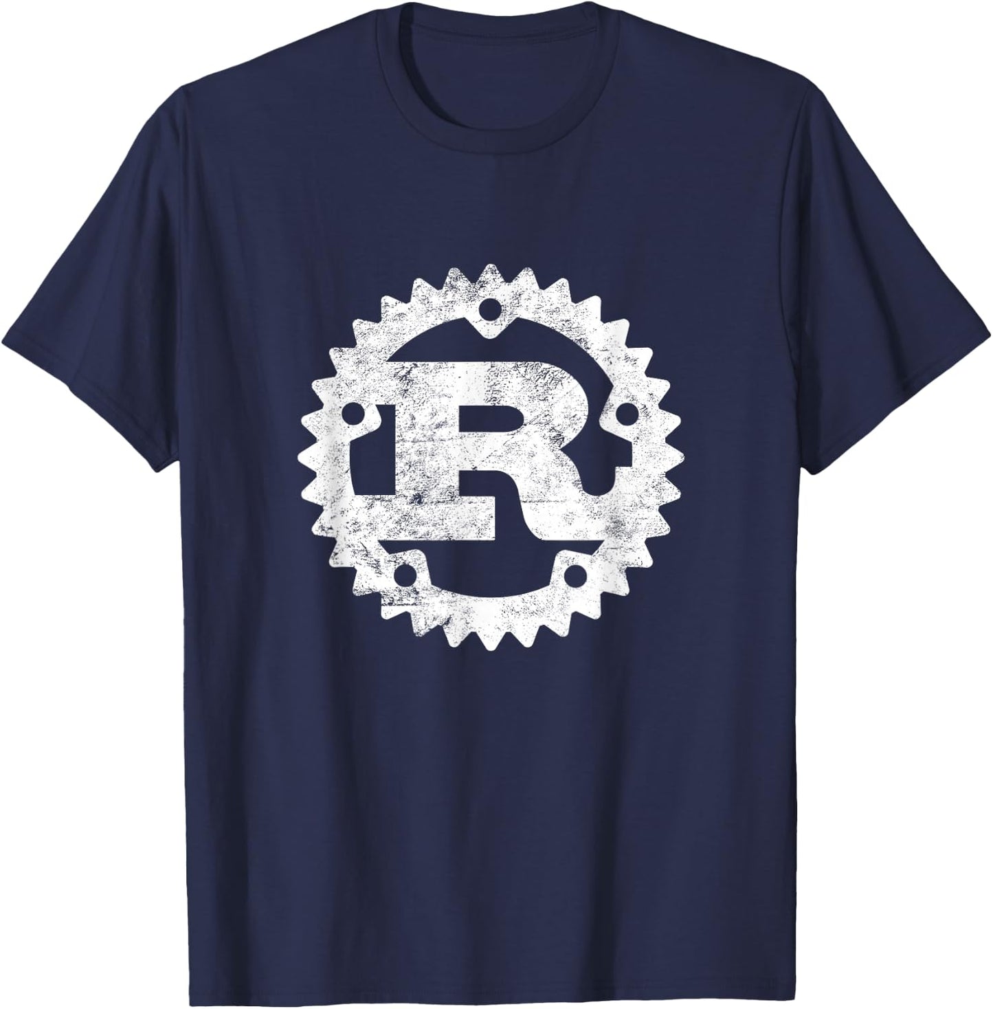 Rust Programming Logo Distressed T-Shirt - T-Shirt | Navy