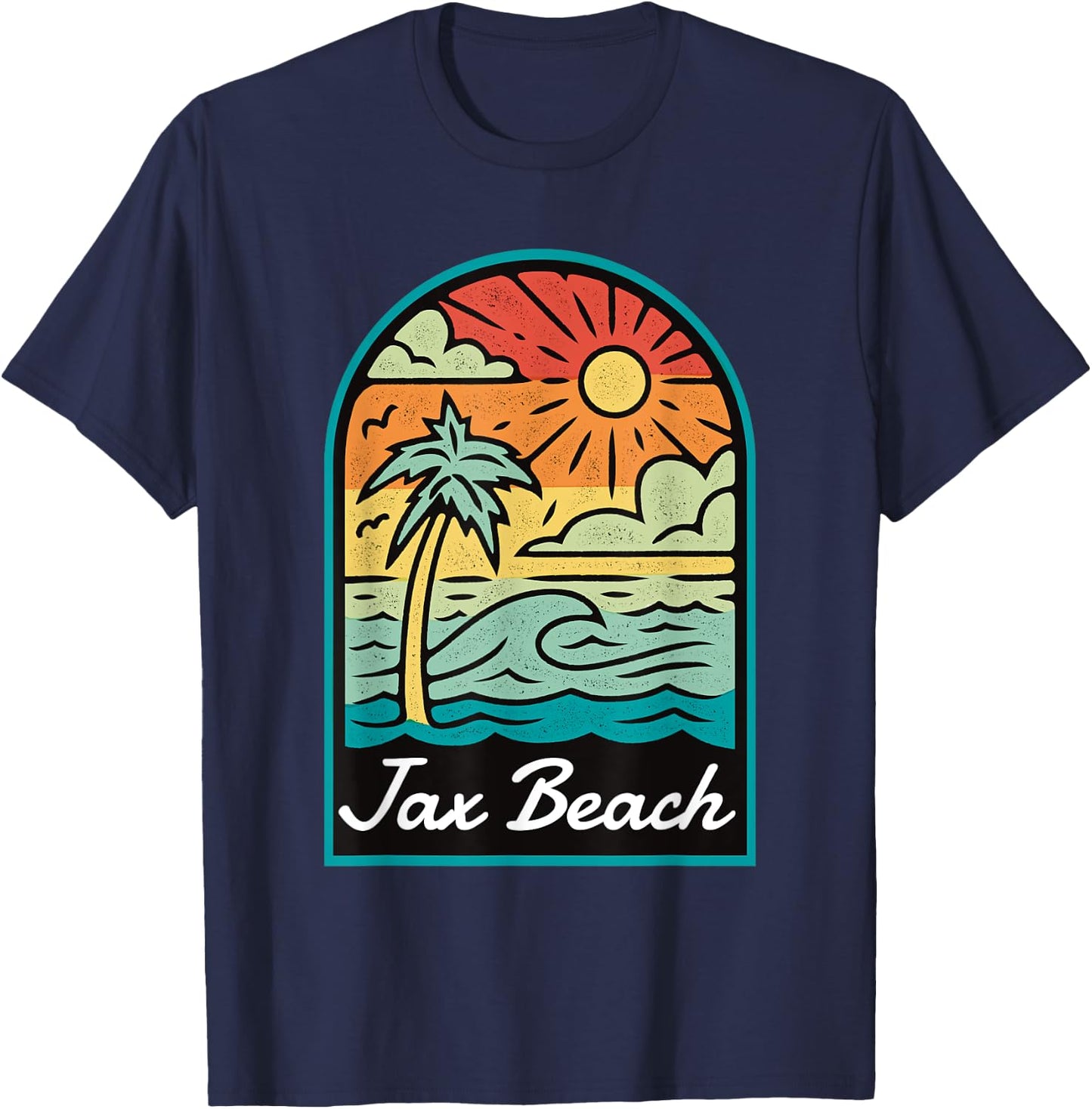 Jax Beach Florida Vintage Women Kids T-Shirt - T-Shirt | Navy