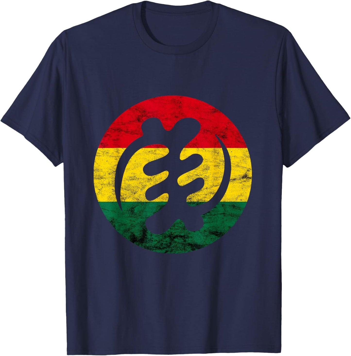 Gye Nyame Adinkra Ghana Flag African Symbol T-Shirt - T-Shirt | Navy