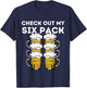 Funny Beer Abs Check Out My Six Pack Drinking Party Lover T-Shirt - T-Shirt | Navy