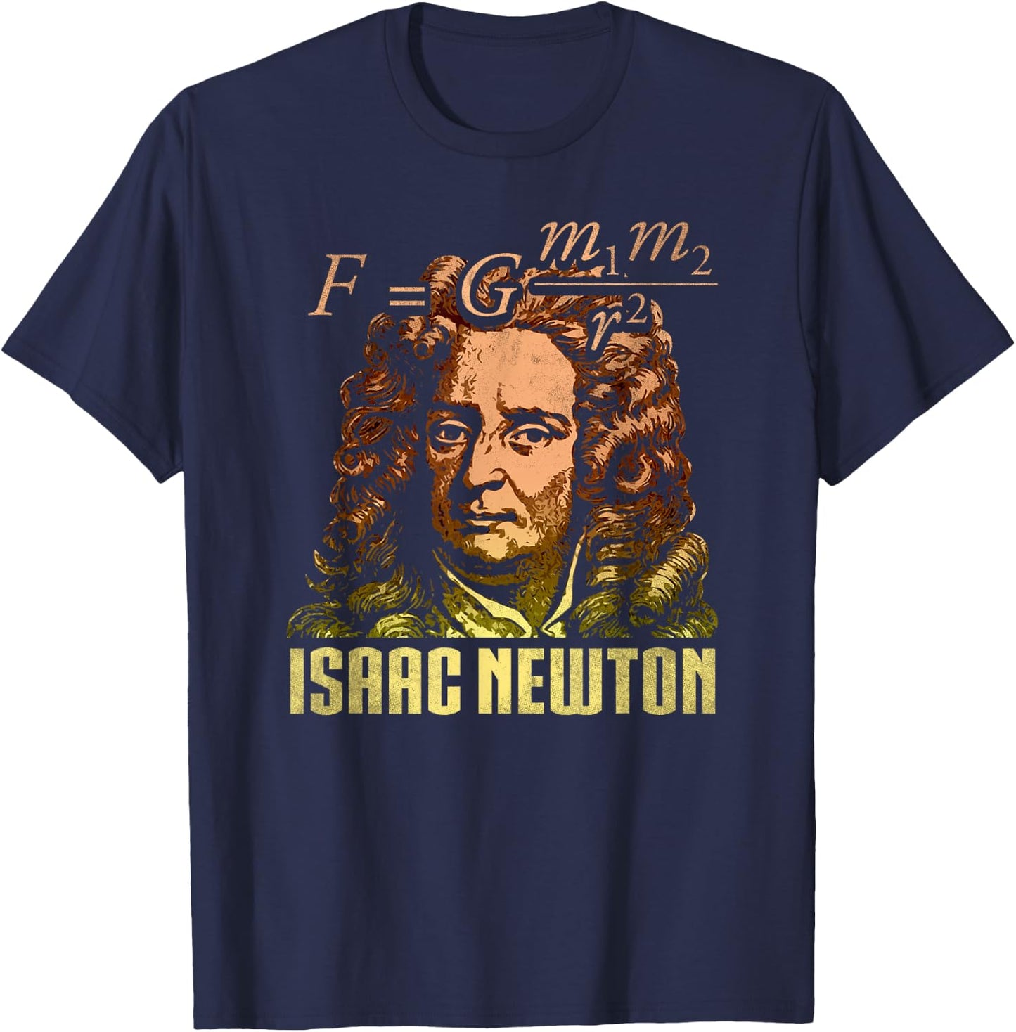 Isaac Newton Gravitation Physicist Physics Science Astronomy T-Shirt - T-Shirt | Navy