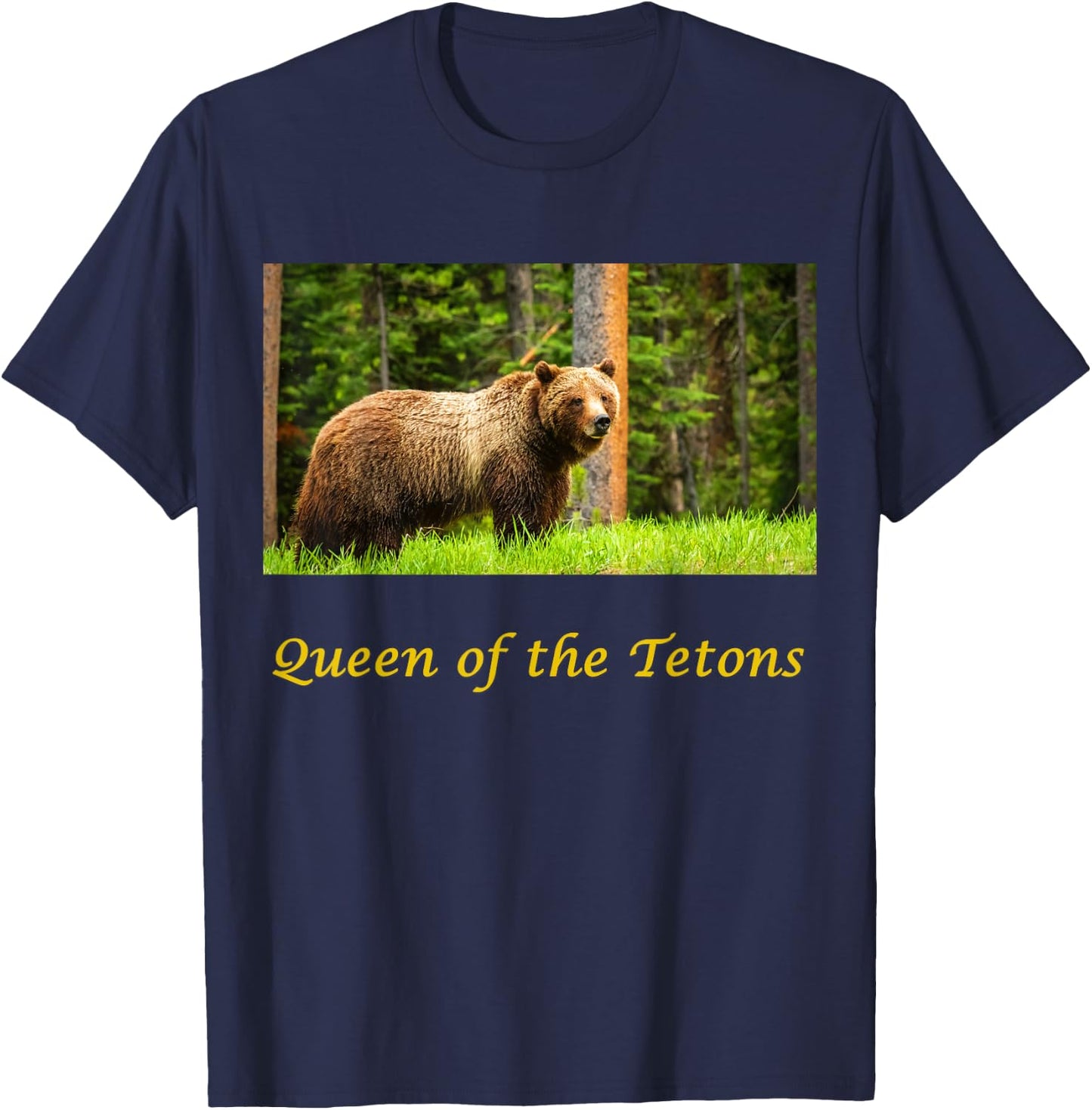 399 Queen of the Tetons Grizzly Bear T-Shirt - T-Shirt | Navy