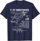 F117 Stealth Nighthawk Specs Military Aircraft F117 T-Shirt - T-Shirt | Navy