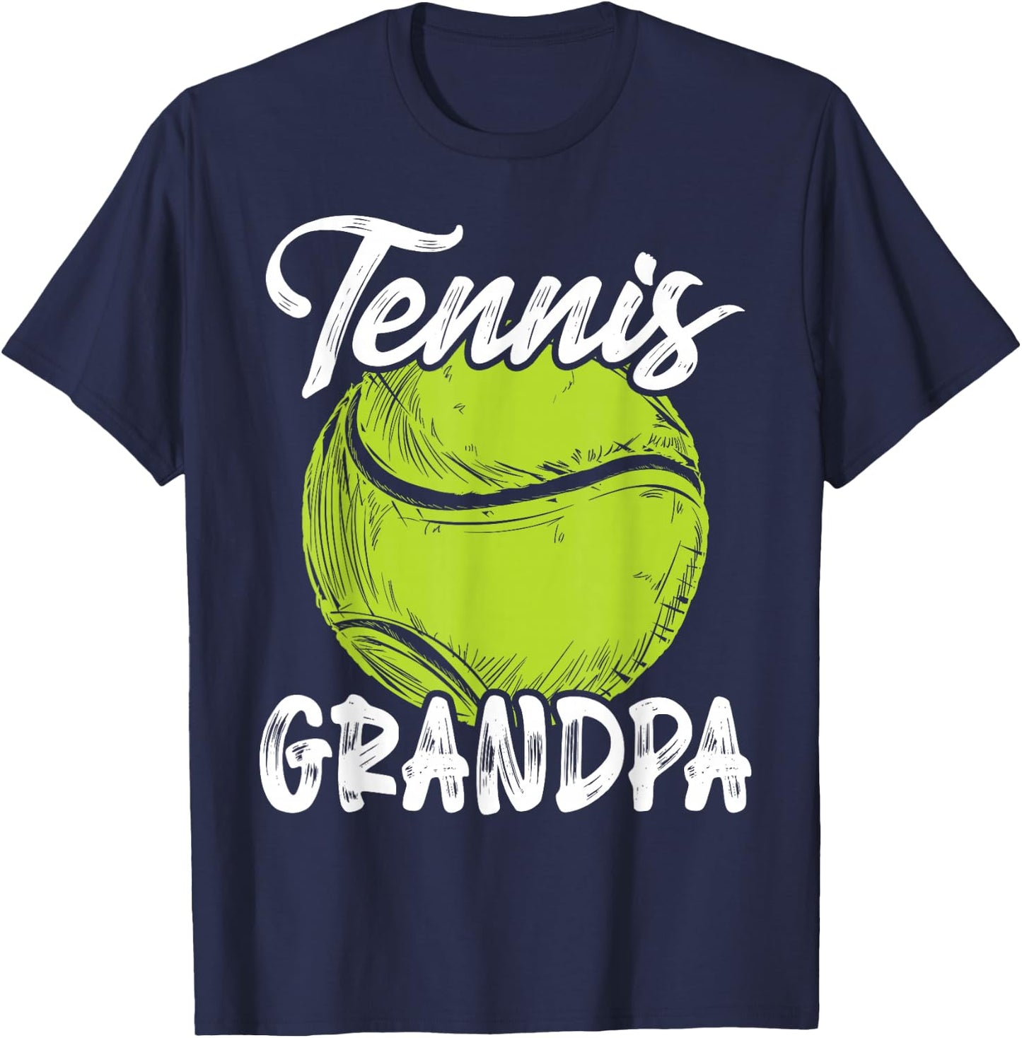 Tennis Grandpa Men Family Matching Set Tennis Ball Player T-Shirt - T-Shirt | Navy