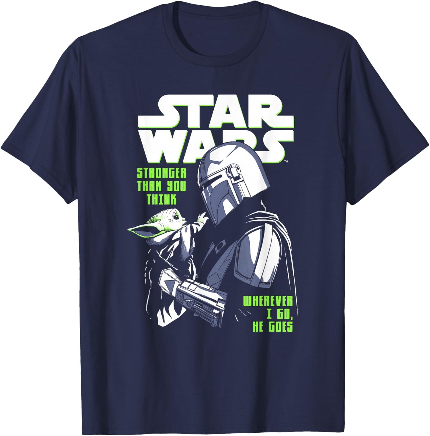 Star Wars: The Mandalorian Stronger Than You Think BFF's T-Shirt - T-Shirt | Navy