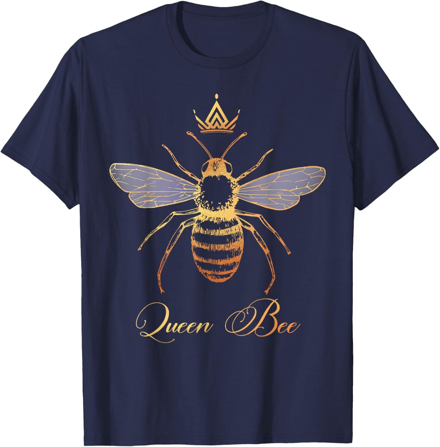 Queen Crown Bee Beekeeping Honey Lover Keeper Women Gift T-Shirt - T-Shirt | Navy