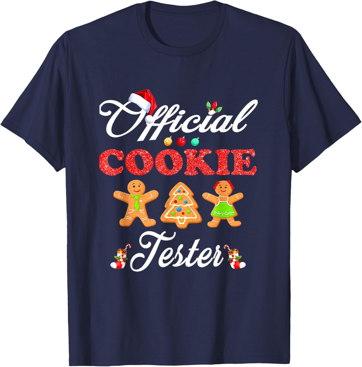 Official Taste Tester Gingerbread Christmas Cookie Baking T-Shirt - T-Shirt | Navy