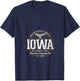 Vintage State of Iowa Retro V-Neck T-Shirt - T-Shirt | Navy