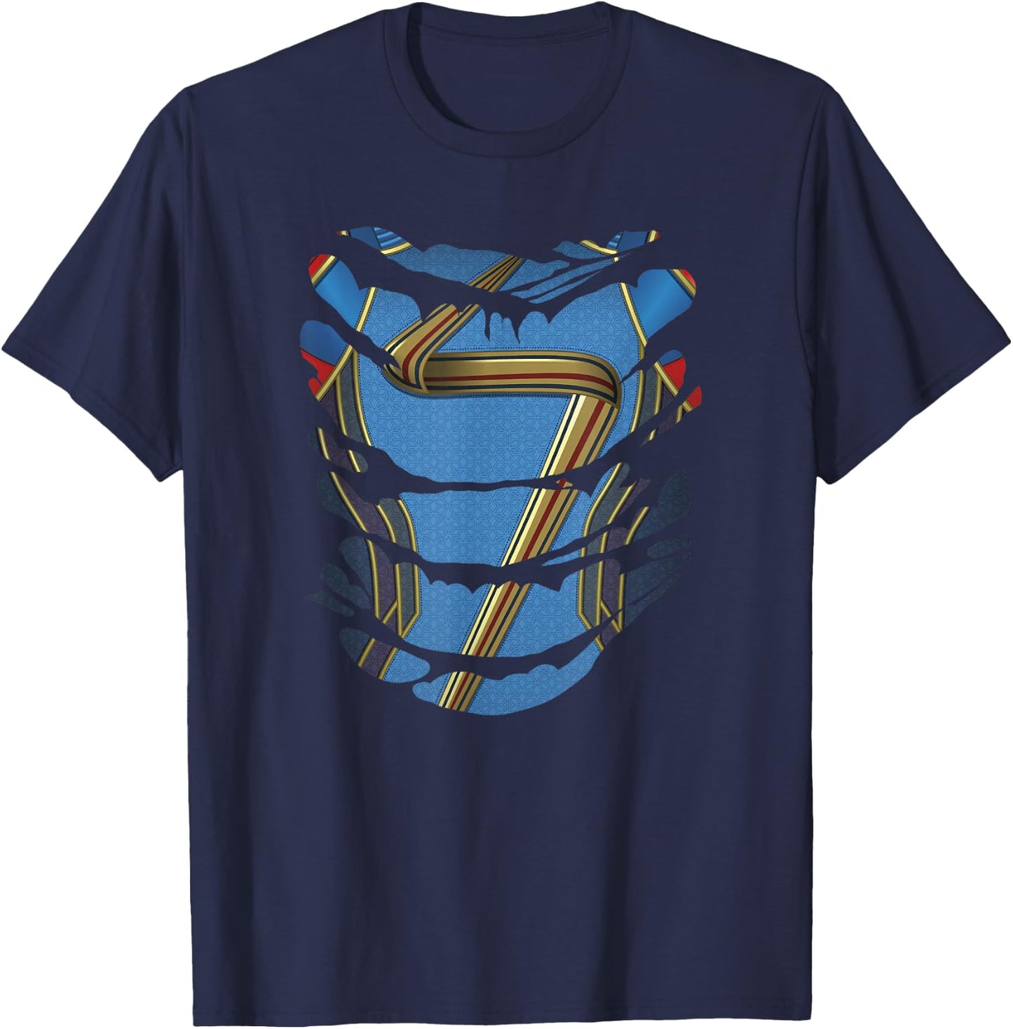 Marvel Ms. Marvel Torn Costume Halloween T-Shirt - T-Shirt | Navy