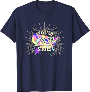 I have visited all 50 states T-Shirt - T-Shirt | Navy