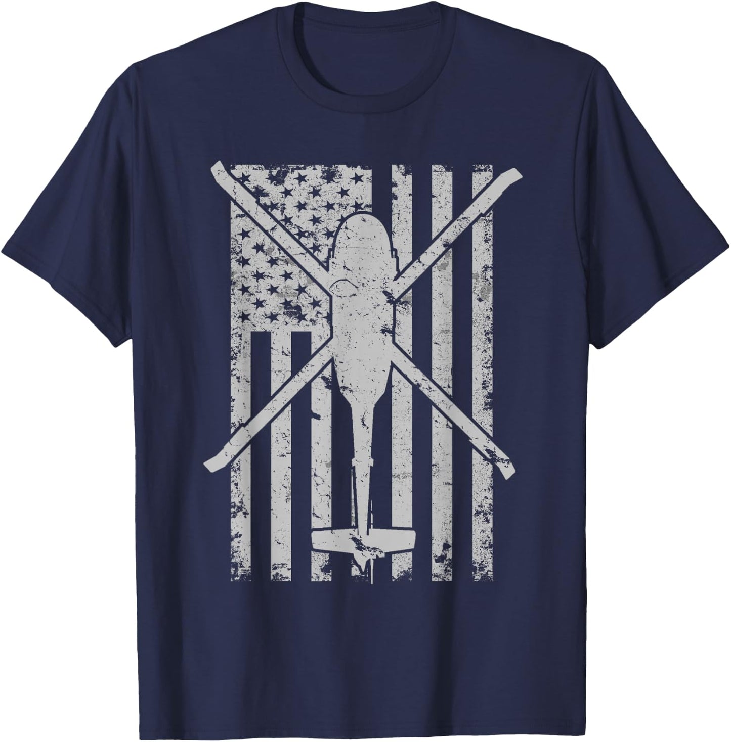 UH-60 Black Hawk Military Helicopter Patriotic Flag T-Shirt - T-Shirt | Navy