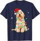 Goldendoodle Dog Tree Christmas Sweater Xmas Pet Dogs Gifts T-Shirt - T-Shirt | Navy