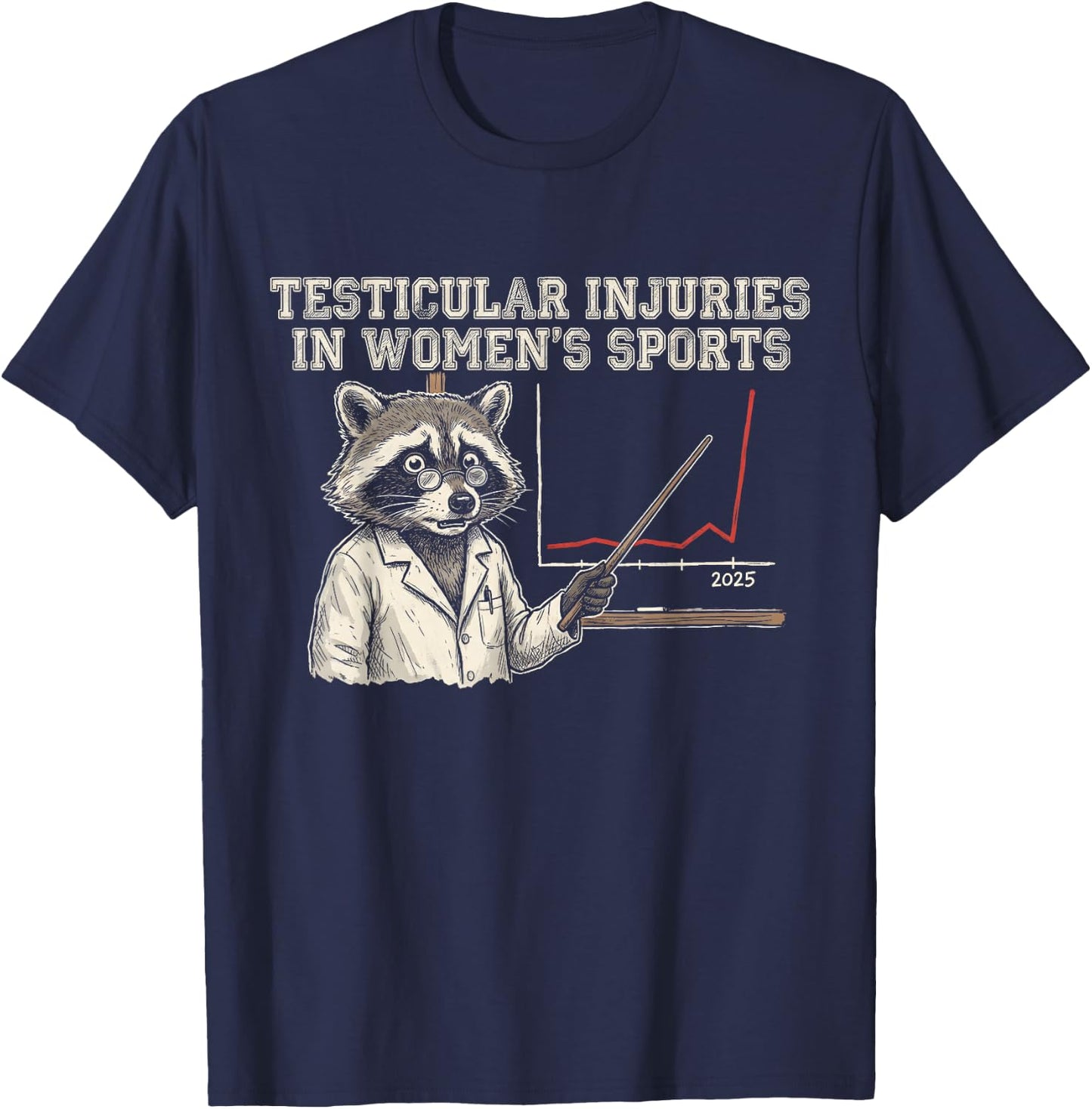 Testicular Injuries in Sports Raccoon T-Shirt - T-Shirt | Navy