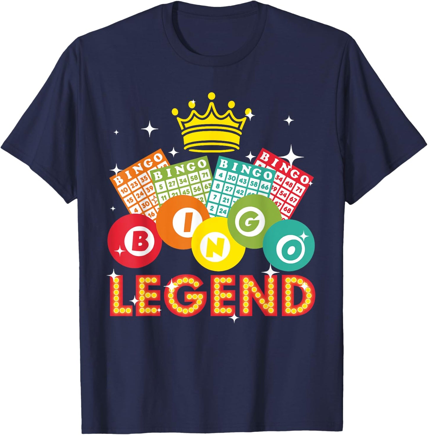 Cute Bingo Designs Women Bingo Lovers Casino Players T-Shirt - T-Shirt | Navy