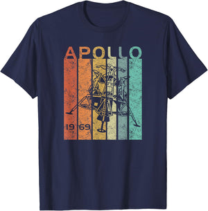 Retro Apollo 11 50th Anniversary Moon Landing 1969 2019 Gift T-Shirt - T-Shirt | Navy