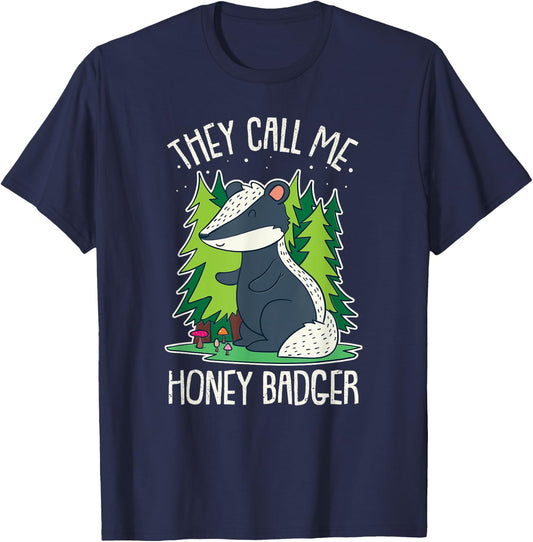 Funny Honey Badger Cute Design And Kids Gift T-Shirt - T-Shirt | Navy