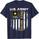 Vintage U.S. Army Proud Brother with American Flag Gift T-Shirt - T-Shirt | Navy