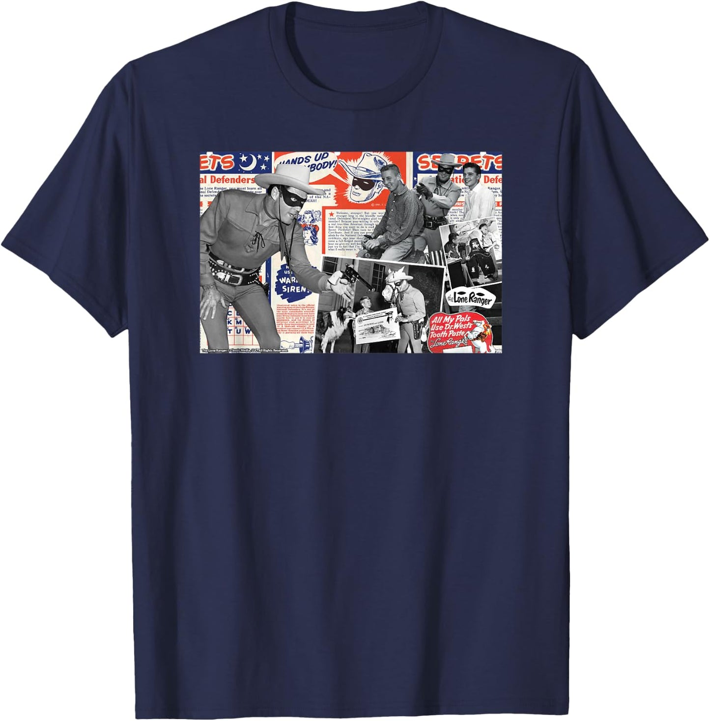 The Lone Ranger Frontier Legends Collage T-Shirt - T-Shirt | Navy