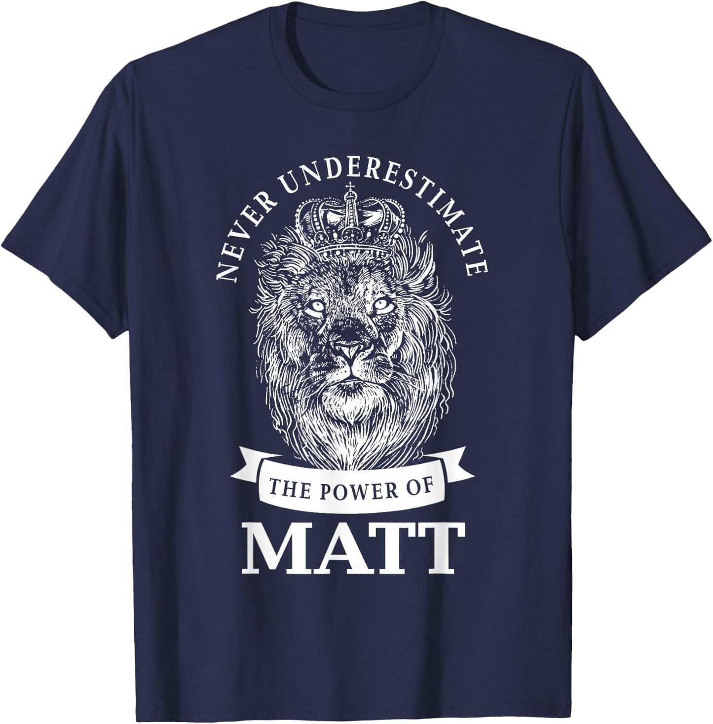 Matt Gift Name Lion T-Shirt - T-Shirt | Navy